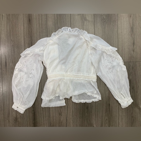 NWT FARM Rio Off-White V Neckline Waist Tie Blouse Size XL - Picture 11 of 11